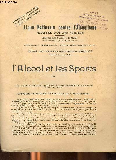 L'alcool et les sports Dangers physiques et sociaux de l'alcoolisme