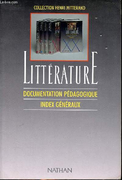Littrature documentation pdagogique index gnraux Collection Henri Mitterand