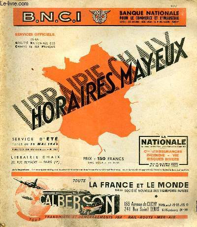 Horaires Mayeux N167 Tirage du 15 mai 1949