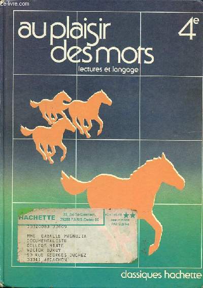 Au plaisir des mots lectures et langage 4 Sommaire: le temps libre; Arts et traditions populaires; Le pouvoir des mots; Le cercle de craie caucasien...