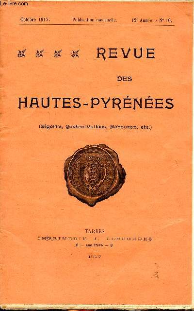 Revue des Hautes Pyrnes (Bigorre, Quatre valles, Nbouzan, etc.) Octobre 1917 N10 A propos d'une trompette Sommaire: A propos d'une trompette; Une ascension au Pic du Midi en 1874; Le sculpteur Lon Dufrne; Miettes d'histoire locale ...