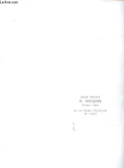 Catalogue de Mode De Mon tricot R. Goujon Couture-Sport Boutique de Toulouse