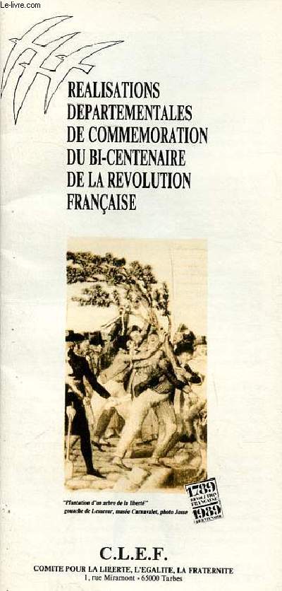 Ralisations dpartementales de commmoration du bi-centenaire de la rvolution franaise