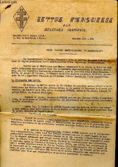 Lettre mensuelle aux dlgus cantonaux Octobre 1950 N5