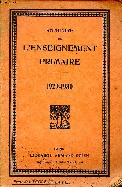 Annuaire de l'enseignement primaire 1929-1930