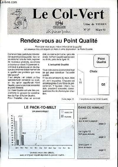 Le col-vert N37 Mars 92 Rendez vous au point qualit