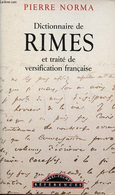 Dictionnaire de rimes et trait de versification franaise