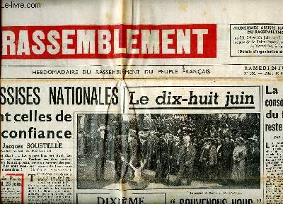 Le Rassemblement N 166 du samedi 24 juin 1950 Nos III assises nationales sont celles de la confiance Sommaire: Nos III assises nationales sont celles de la confiance; La vraie consolidation du franc reste  faire; les classes moyennes se dfendent ...