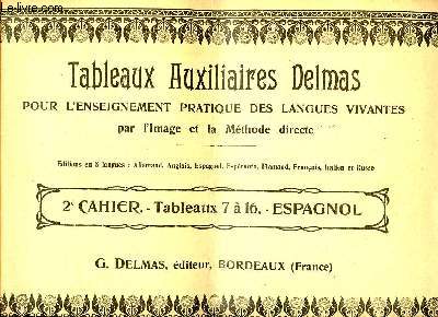 Tableaux auxiliaires Delmas pour l'enseignement pratique des langues vivantes par l'image et la mthode directe 2 cahier Tableaux 7  16 Espagnol