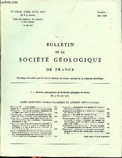Bulletin de la socit gologique de France 7 srie Tome XVII