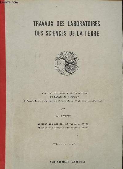 Travaux des laboratoires des sciences de la terre Essai de synthse stratigraphique du bassin de Taoudeni Srie b, N3