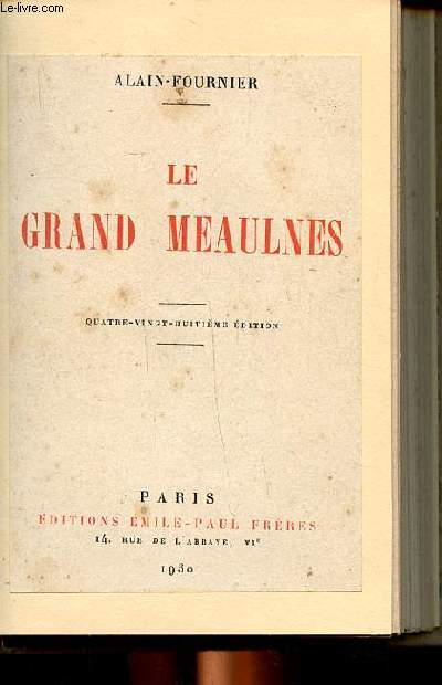 Le grand Meaulnes 88 dition