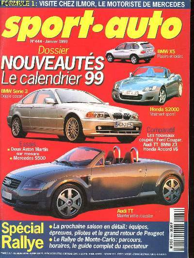 Sport auto N444 janvier 1999 Dossier Nouveauts le calendrier 99