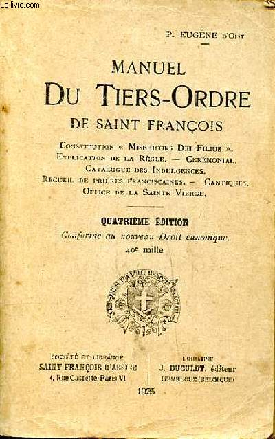 Manuel du tiers ordres de Saint Franois Constitution 