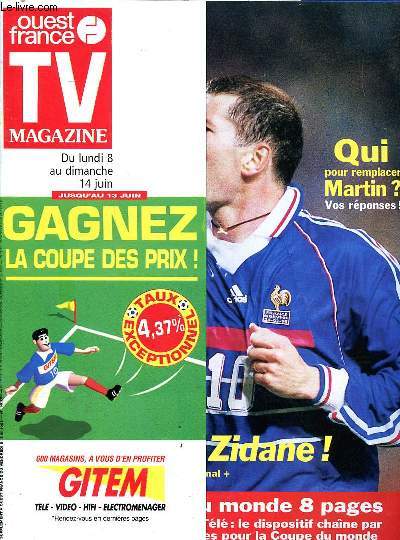 Ouest France TV magazine N°16.289 du lundi 8 juin au dimanche 14 juin 1998 So... - Afbeelding 1 van 1
