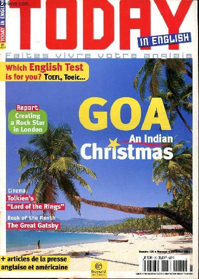 Today Faites vivre votre anglais N 126 December 2001 Goa an Indian Christmas
