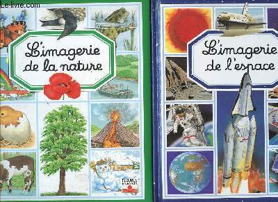 Lot de 2 livres enfants L'imagerie de la nature et L'imagerie de l'espace