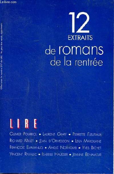 12 extraits de romans de la rentre