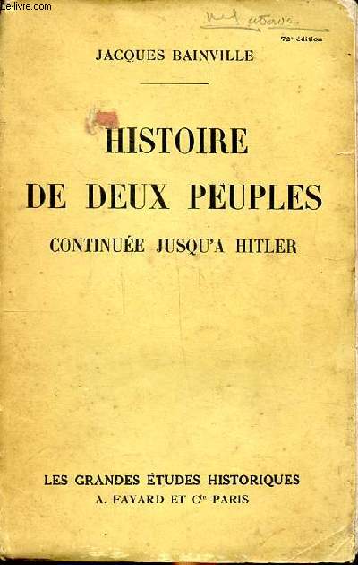 Histoire de deux peuples continue jusqu' Hitler