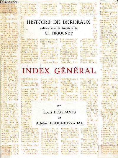 Histoire de Bordeaux Index gnral