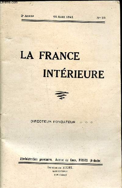 La France intrieure 2 anne 15 aot 1944 N23