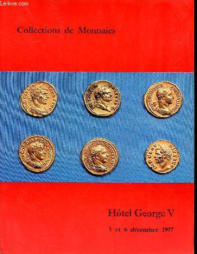 Catalogue d'une vente aux enchres publiques Monnaies grecques romaines byzantines franaises fodales trangres, rare bague du XV sicle, qui a eu lieu  l'Htel Georges V  Paris les 5 et 6 dcembre 1977