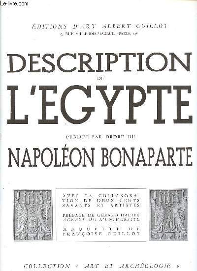Description de l'Egypte publie par ordre de Napolon Bonaparte Collection Art et archologie