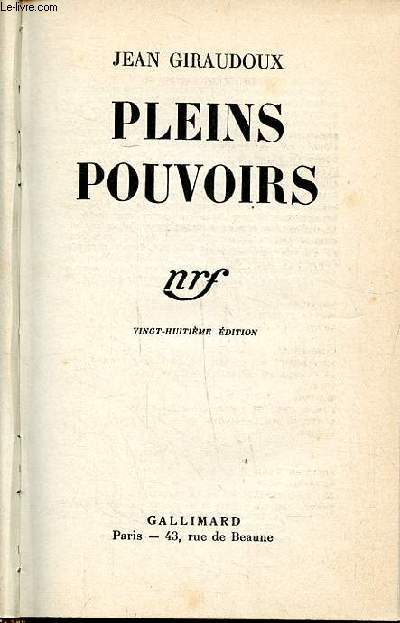 Pleins pouvoirs 28  dition