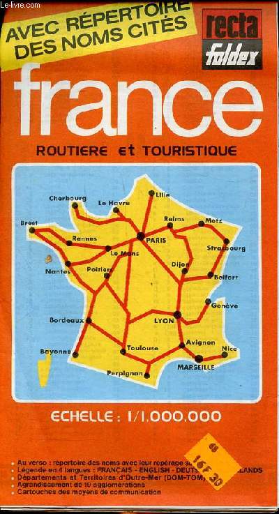 Carte routire France routire et touristique