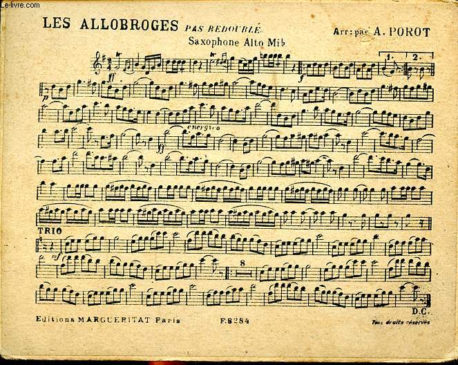 Les Allobroges et La marche des apprentis marins Partitions de musique
