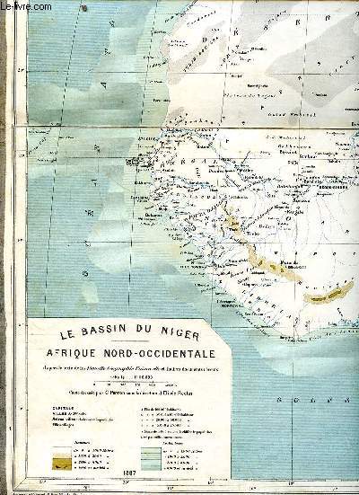 Carte gographique Le bassin du Niger Afrique Nord Occidentale de 1887