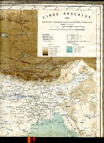 Carte gographique de l'Inde anglaise en 1882