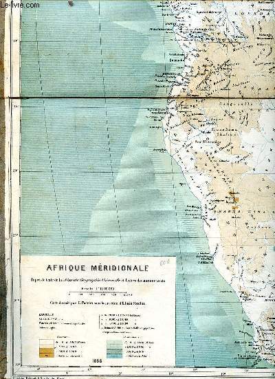 Carte gographique de l'Afrique mridionale en 1888