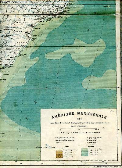 Carte gographique de l'Amrique mridionele en 1894