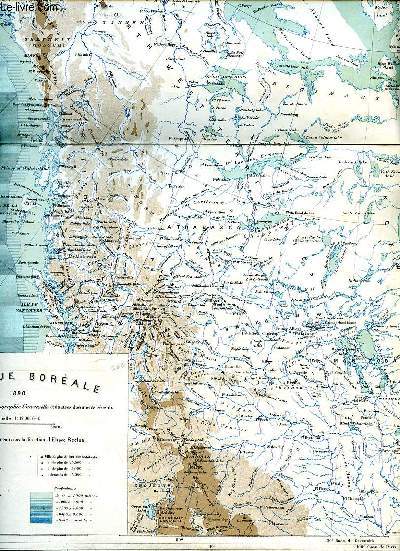 Carte gographique de l'Amrique borale en 1890