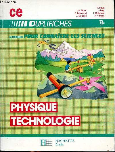 Physique technologie CE duplifiches Collection Pour connaitre les sciences