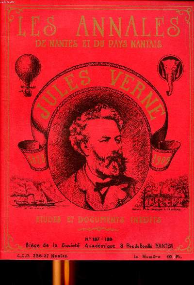 Les annales de Nantes et du pays nantais N187-188 Jules Verne
