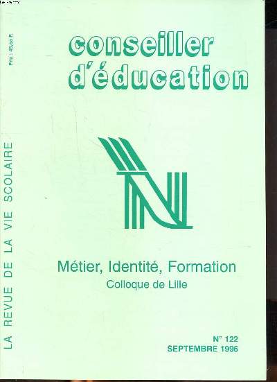 Conseiller d'ducation Mtier, identit, Formation Colloque de Lille N122