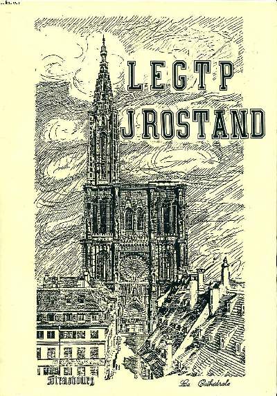 LEGTP J. Rostand Bulletin de rentre Lyce d'enseignement gnral technologique et professionnel Jean Rostand  Strasbourg