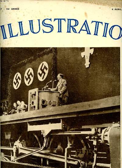 L'illustration N4857 du 4 avril 1936 94 anne Plbiscite en Allemagne: le Frher prononant son discours sur un chassis de locomotive aux usines Krupp  Essen