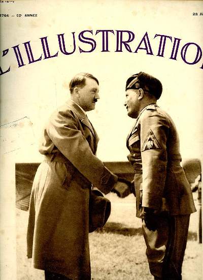 L'illustration N 4764 du 23 juin 1934 92 anne Les deux dictateurs la rencontre  Venise, le 14 juin, du chancelier Hitler et du prsident Mussolini