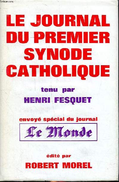 Le journal du premier synode catholique