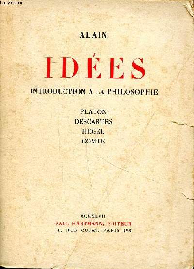 Ides Introduction  la philosophie Platon Descartes Hegel Comte