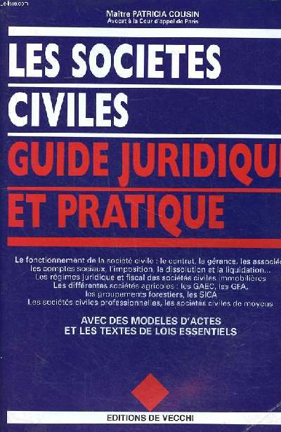 Les socits civiles Guide juridique et pratique