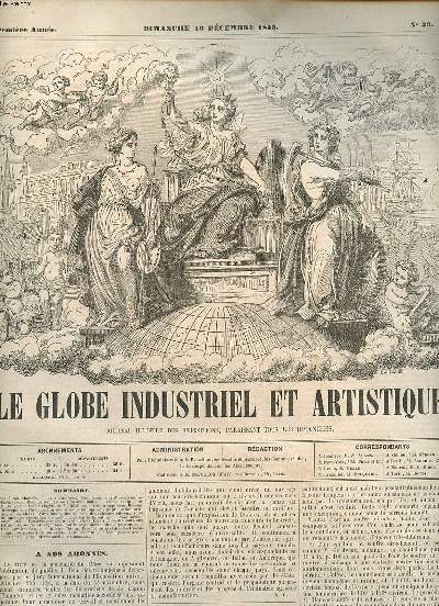 Le globe industriel et artistique Premire anne Dimanche 16 dcembre 1855 Livraison N33