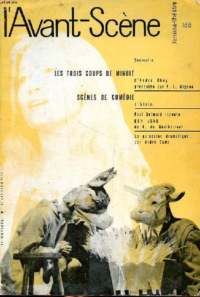L'avant scne Fmina thtre N 188 du 1 janvier 1959 Sommaire: Les trois coups de minuit, Scnes de comdies.