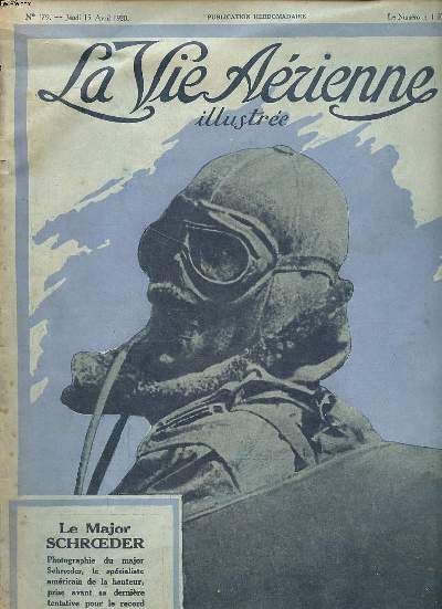 La vie arienne illustre N179 du jeudi 15 avril 1920 Le Major Schroeder