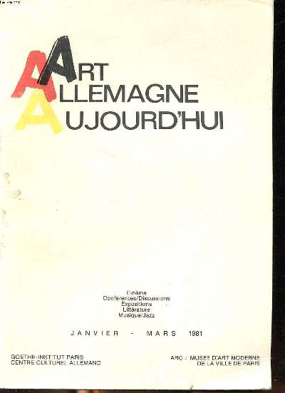 Art Allemagne Aujourd'hui Janvier Mars 1981