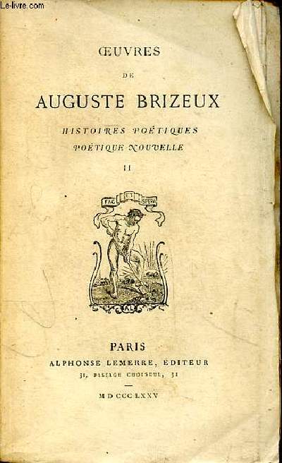 Oeuvres de Auguste Brizeux Histoires potiques Potique nouvelle Deuxime partie