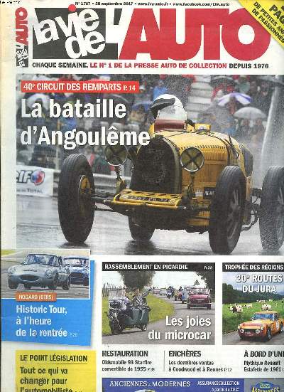 La vie de l'auto N1787 La bataille d'Angoulme Sommaire: Les joies du microcar; Historique tour,  l'heure de la rentre; A bord d'une mystique Renault Estafette de 1961 ...